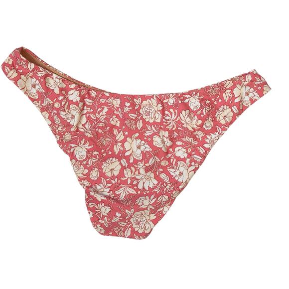 2/$15 NWT J. Crew Curved-Waist Cheeky Bikini Bottom Pink Floral High-Cut Size L - Picture 3 of 9